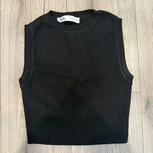 Zara Classic Black Knit Top